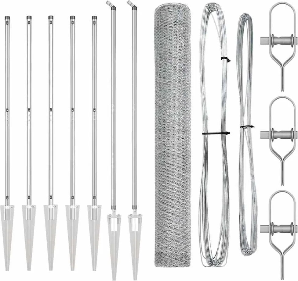 vidaXL Στύλος Περιφράξεων Ασημί