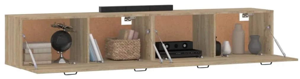 vidaXL Ντουλάπια Τοίχου 2 τεμ. Sonoma Δρυς 100x36,5x35 εκ. Επεξ. Ξύλο