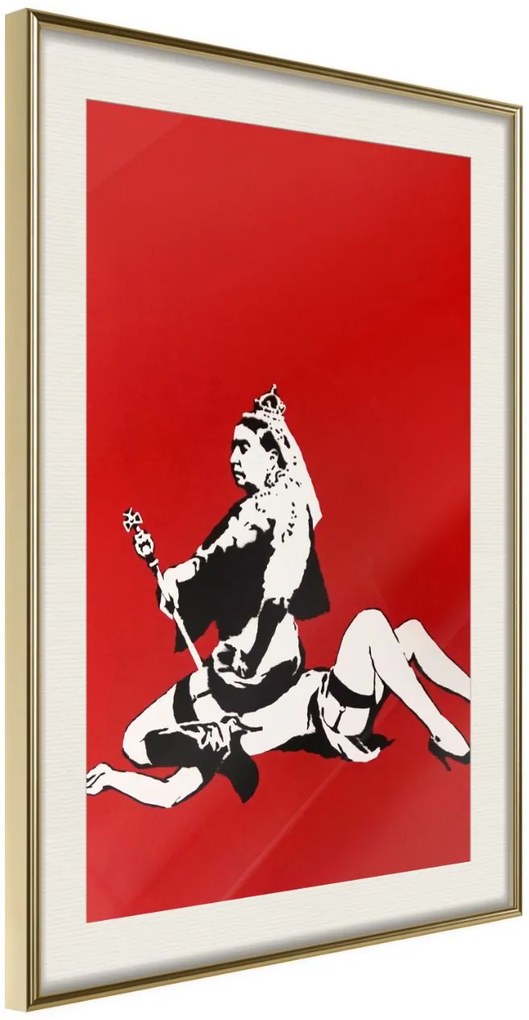 Αφίσα - Banksy: Queen Victoria - 20x30 - Χρυσό - Με πασπαρτού