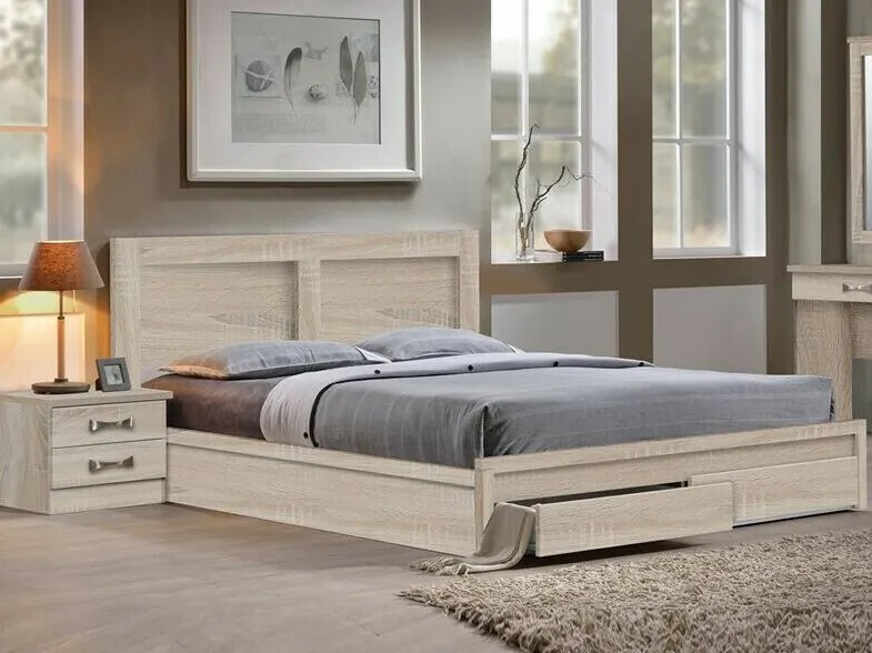 Σετ υπνοδωματίου Mesa C118 Ε-00014840,Ε-00014843,Ε-00014839,Ε-00014845, Sonoma οξιά, Πλαστικοποιημένη μοριοσανίδα, Καθρέφτης, Τάβλες για Κρεβάτι