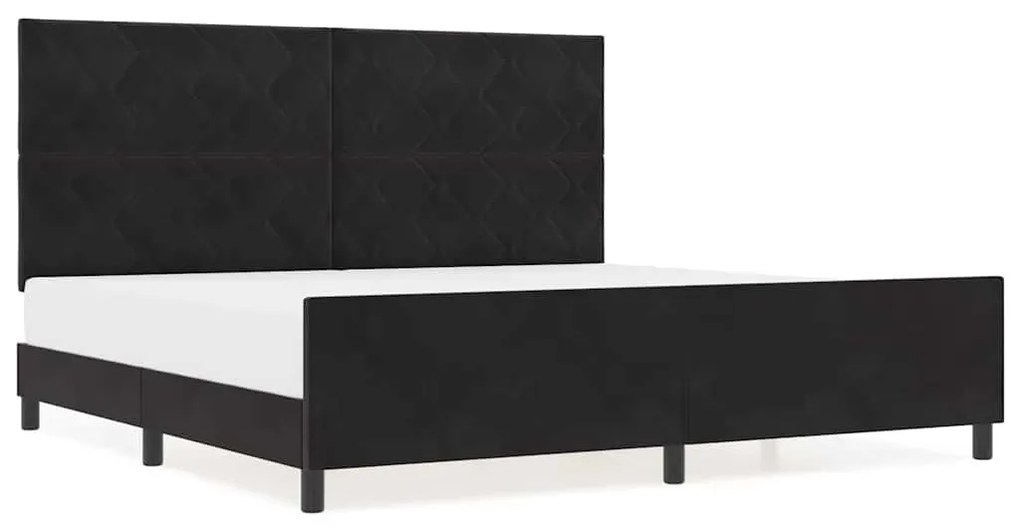 vidaXL Σκελετός Κρεβατιού με κεφαλάρι Μαύρο 200 x 200 cm Βελούδο