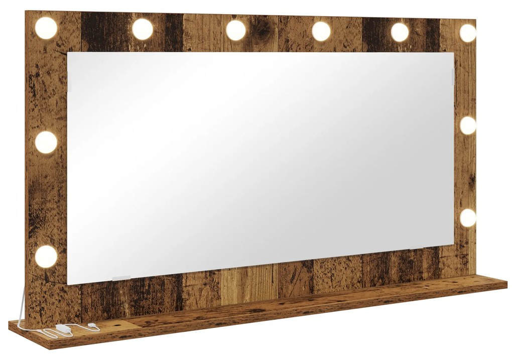 vidaXL Καθρέφτης Vanity Παλιό ξύλο Ξύλο και Γυαλί 100 x 55 x 18 εκ