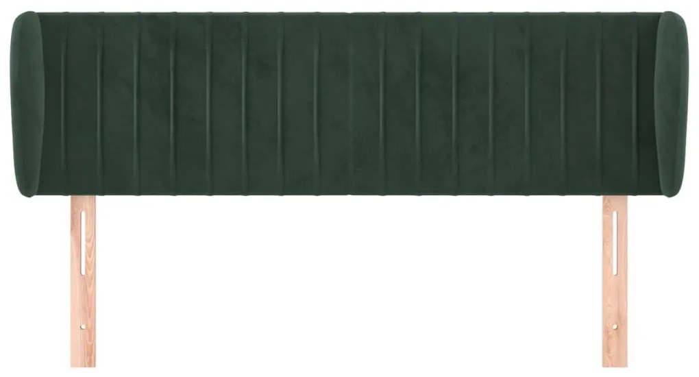 Κεφαλάρι με Πτερύγια Σκούρο Πράσινο 147x23x78/88 εκ. Βελούδινο 3117433