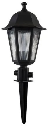 SOLME 203-0213 Vintage Καρφωτό Φωτιστικό Φαναράκι Μονόφωτο 1 x E27 IP44 Μαύρο Πλαστικό Σώμα-Μ15 x Π15 x Υ50cm Globostar-203-0213 203-0213