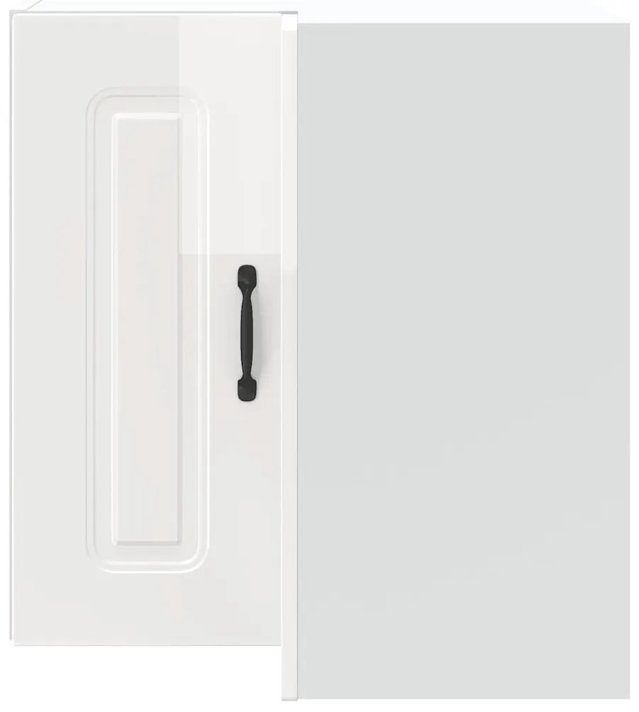 vidaXL Γωνιακό ντουλάπι τοίχου κουζίνας "Kalmar" High Gloss White