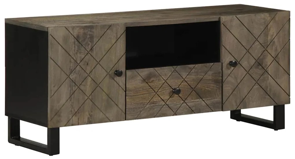 vidaXL Έπιπλο Τηλεόρασης Μαύρο 105 x 33 x 46 εκ. από Μασίφ Ξύλο Μάνγκο