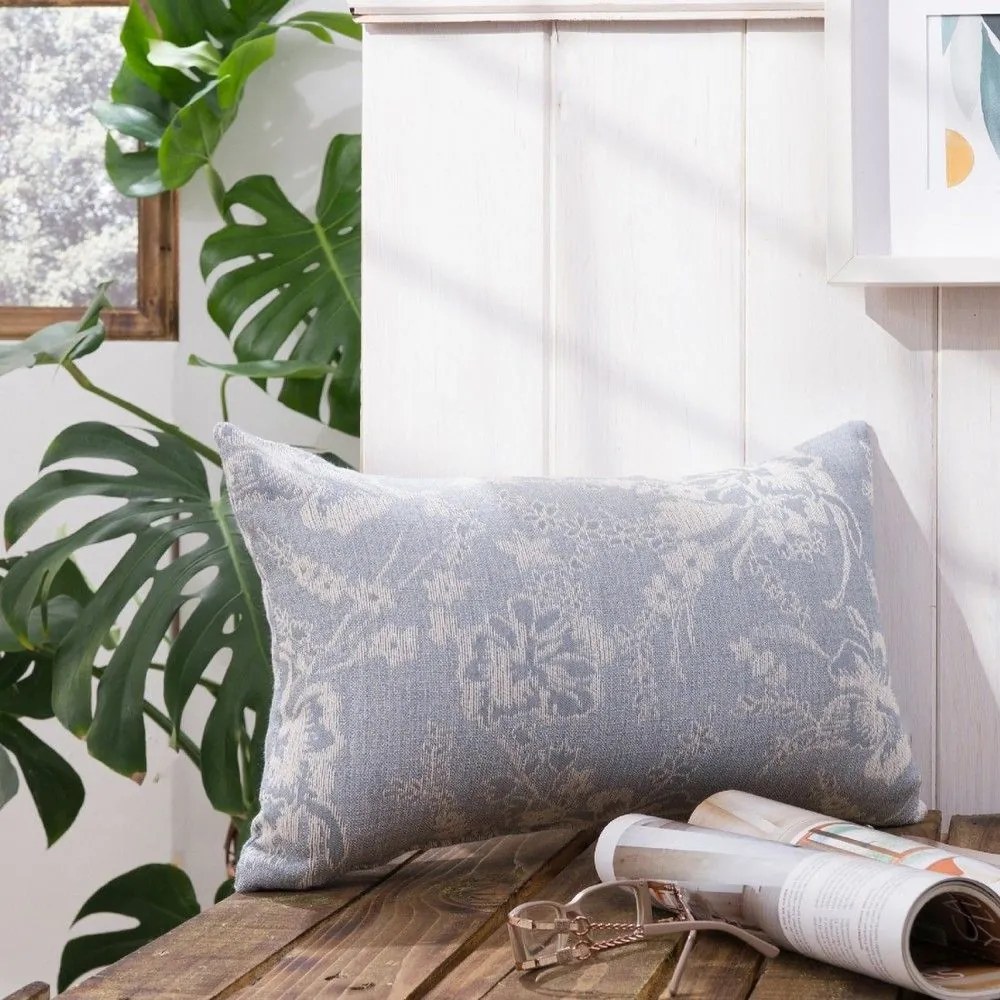 Μαξιλάρι Διακοσμητικό (Με Γέμιση) Varese 05 Blue Teoran 30X50 Βαμβάκι-Πολυέστερ