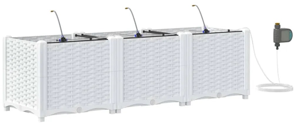 vidaXL Ζαρντινιέρες κήπου Λευκό 120 x 40 x 37.5 cm Ατσάλι