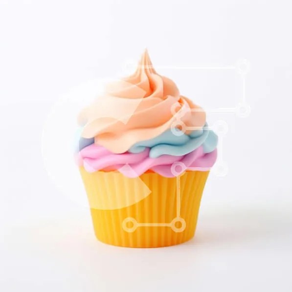 Intra Συλλεκτικό Ξύλινο Παζλ Plywood  4mm - Ζωηρόχρωμο cupcake με πάγωμα σε άσπρο φόντο Σε Ξύλινο Κουτί - Διαστάσεις: 10x10 cm – 25 κομμάτια