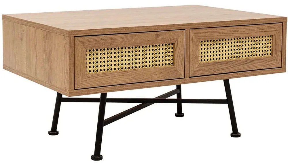 Τραπέζι Σαλονιού Nala 141HWR1121 90x60x44cm Natural-Black