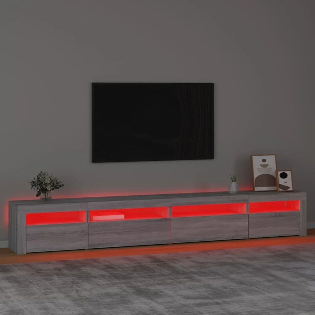 Έπιπλο Τηλεόρασης με LED Γκρι Sonoma 270x35x40 εκ. - Γκρι