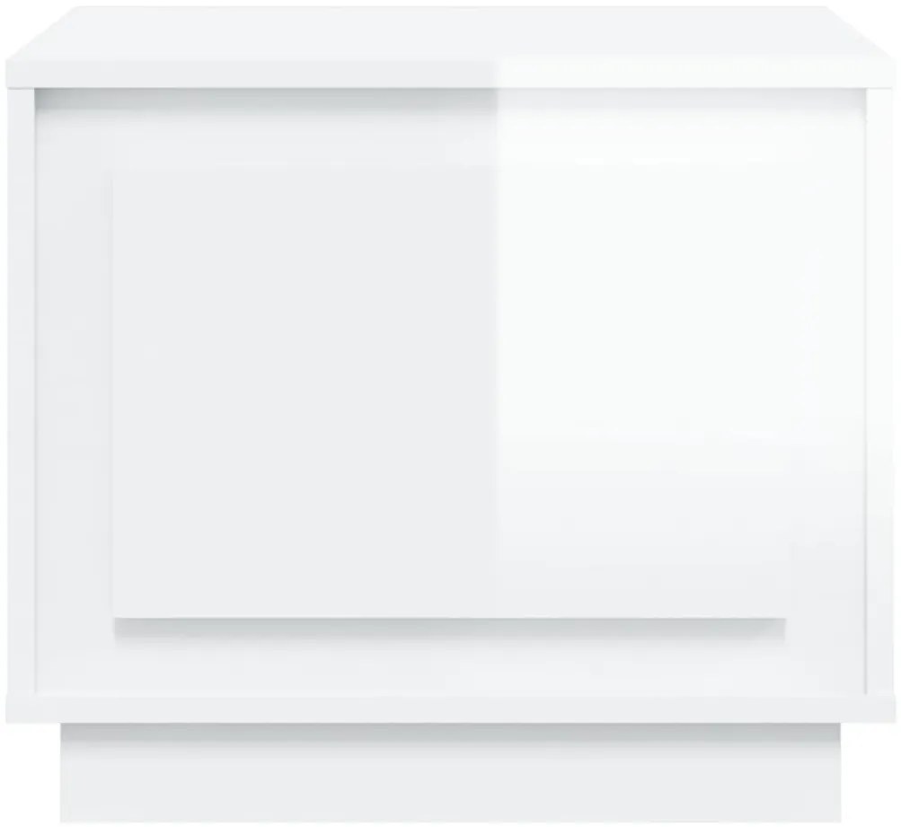 vidaXL Τραπεζάκι Σαλονιού Γυαλ. Λευκό 51x50x44 εκ. Επεξεργ. Ξύλο