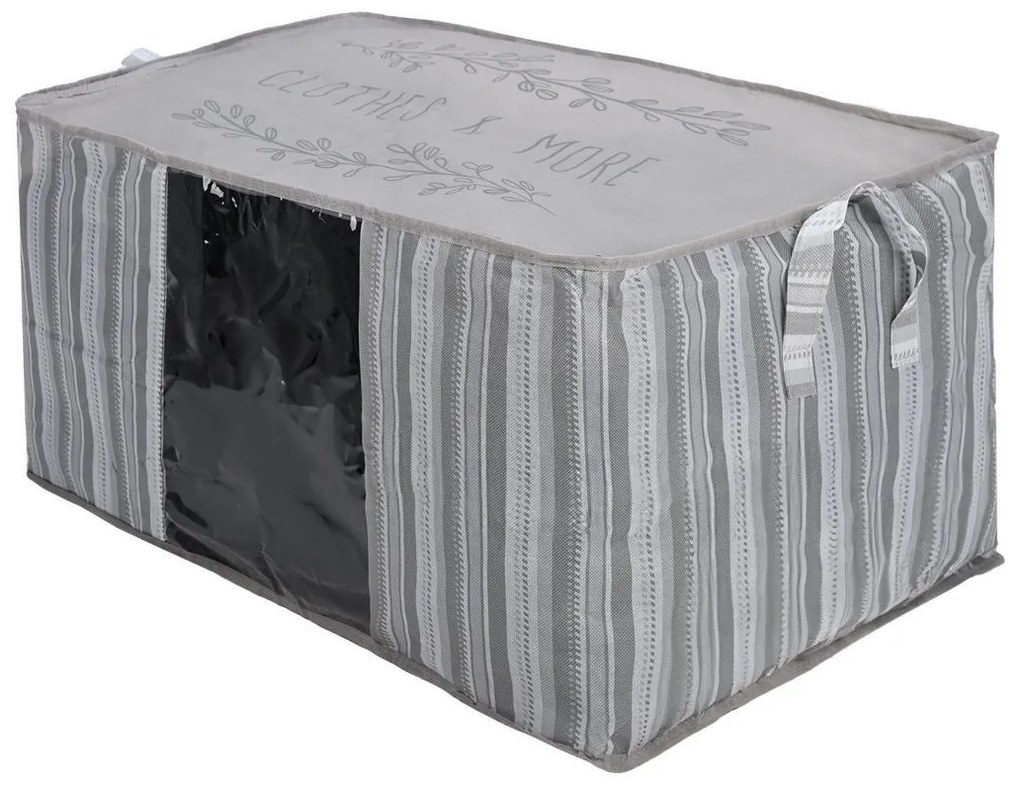 ESTIA ΘΗΚΗ ΑΠΟΘΗΚΕΥΣΗΣ NON WOVEN ΥΦΑΣΜΑΤΙΝΗ 50x40x30cm ΜΕ ΠΑΡΑΘΥΡΟ IVORY