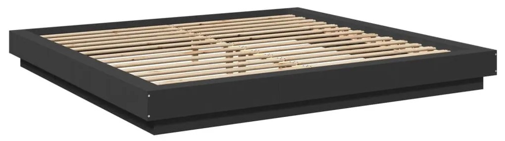 vidaXL Πλαίσιο Κρεβατιού Μαύρο 180 x 200 εκ. από Επεξεργασμένο Ξύλο