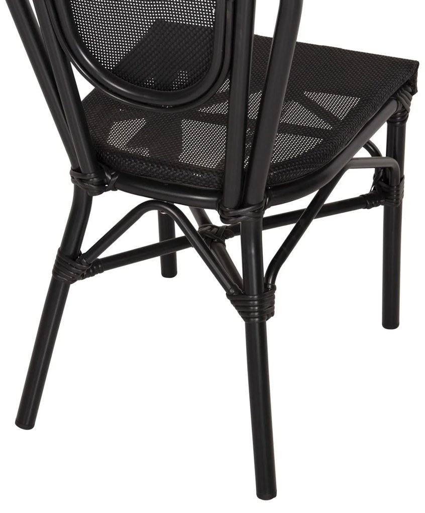 Καρέκλα TRENT C5052 Αλουμινίου Bamboo Look με Textline Μαύρη 45x57x88 εκ. 45x57x88 εκ.