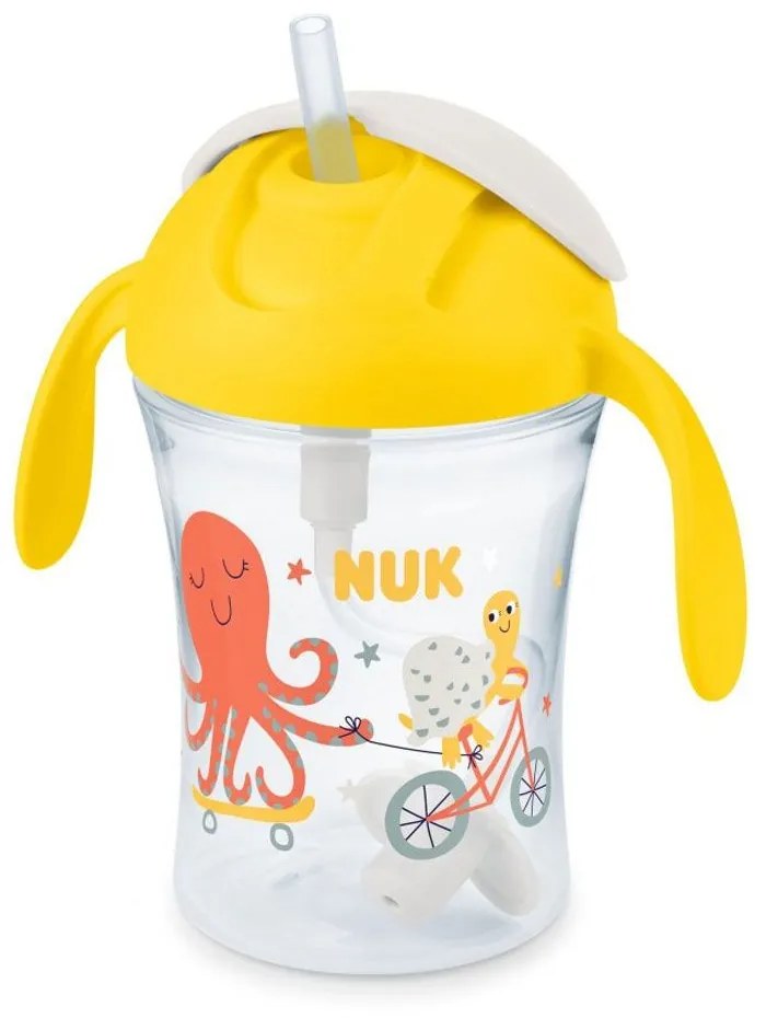 Παγουράκι Παιδικό Motion Cup 10255639 230ml Με Καλαμάκι Yellow Nuk 230ml Plastic