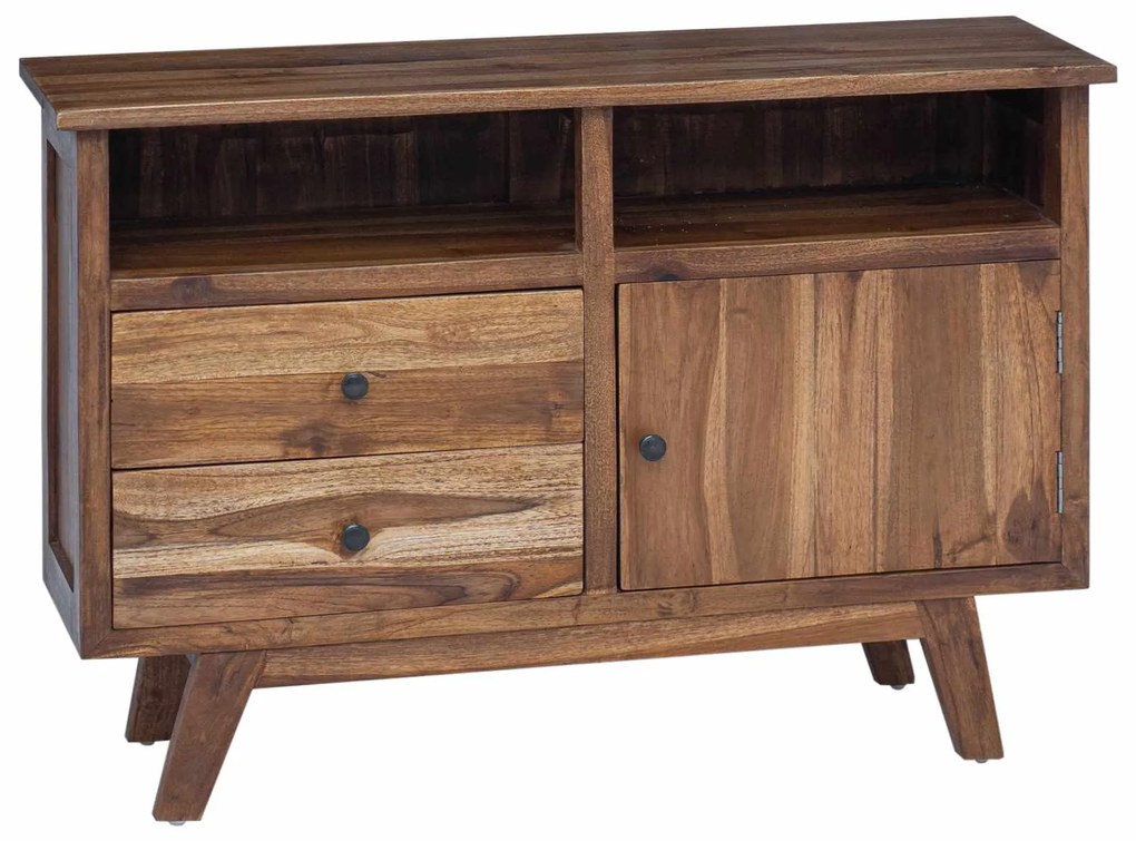 vidaXL Πλαϊνό γραφείο Φυσικό 100 x 30 x 68 εκ. Στερεό Ξύλο Τίκ