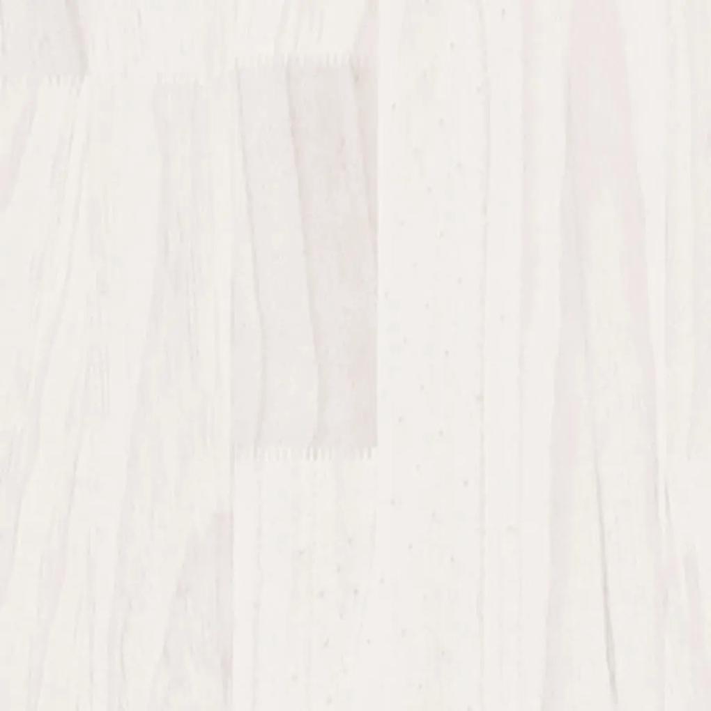 Πλαίσιο Κρεβατιού Λευκό 135x190 εκ. από Μασίφ Ξύλο Double - Λευκό