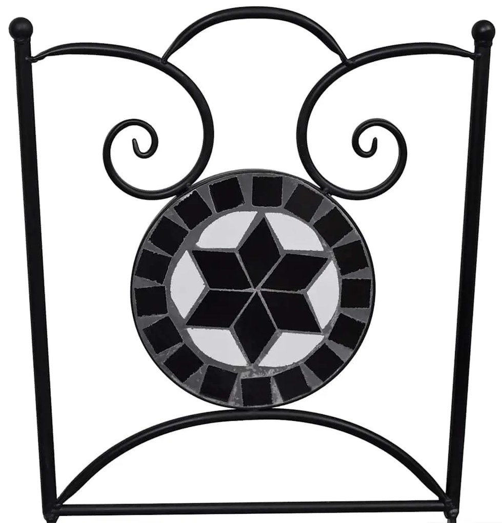 vidaXL Καρέκλες Bistro Πτυσσόμενες 2 τεμ. Μαύρο / Λευκό Κεραμικές