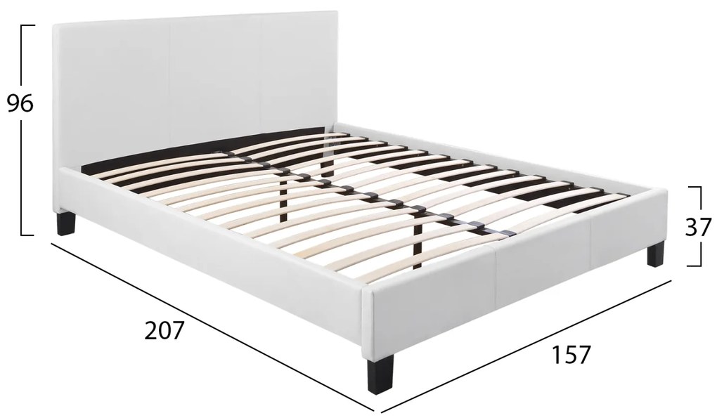 ΚΡΕΒΑΤΙ BECCA 150x200 εκ. ΜΕ PU ΛΕΥΚΟ HM553.01