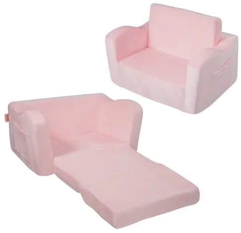VEVOR Baby Chair Foldable 2-in-1 Comfy Baby Lounger Couch Kids Sofa Pink