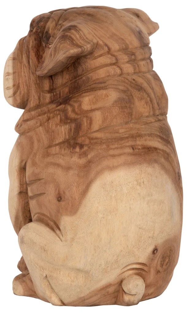 Διακοσμητικό Δαπέδου Dozer Bulldog Ξύλο Suar Σε Φυσικό Χρώμα 26x27x40Y εκ.
