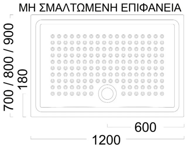 Ντουζιέρα παραλληλόγραμμη Antislip GSI-100 x 70 εκ.