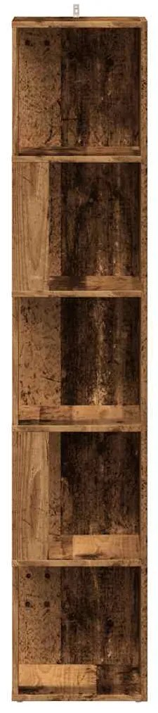 vidaXL Ντουλάπι Γωνία Παλιό Ξύλο 33x33x165 εκ. από Μοριοσανίδα