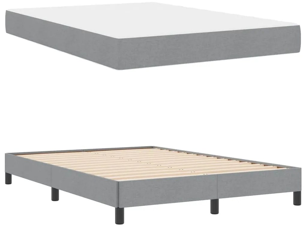 vidaXL Κρεβάτι με ελατήρια Άλλο Ανοιχτό γκρι 140 x 200 cm ύφασμα