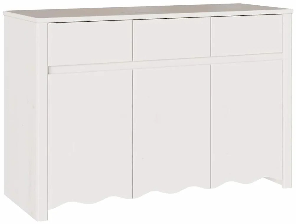 vidaXL Λευκό 114 x 43 x 75.5 εκ Μασίφ ξύλο πεύκου