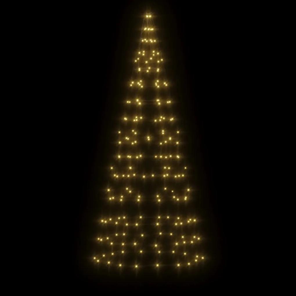 vidaXL Χριστουγεν. Δέντρο για Ιστό Σημαίας 200 LED Θερμό Λευκό 180 εκ.