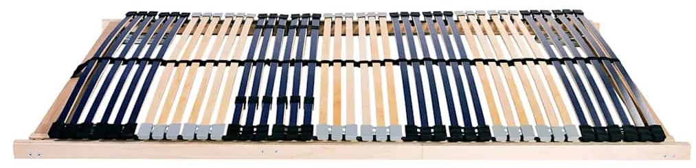 vidaXL Βάση κρεβατιού με λάμες Καφέ 140 x 190 cm Στερεό Ξύλο Μηλιάς
