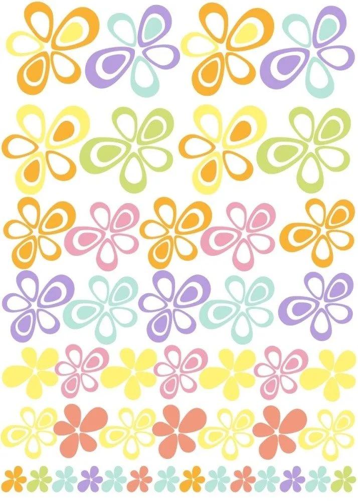 Διακοσμητικά αυτοκόλλητα τοίχου πολύχρωμα λουλούδια
