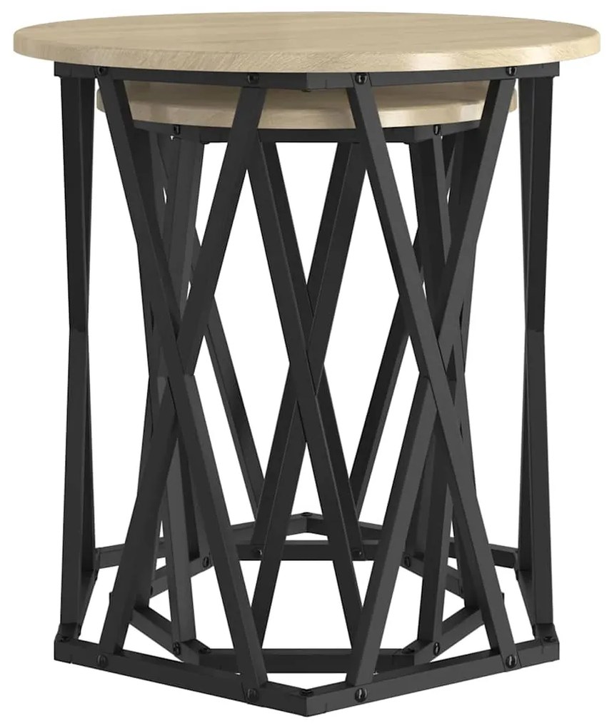 vidaXL Τραπεζάκι σαλονιού 2 pcs Δρύς Sonoma