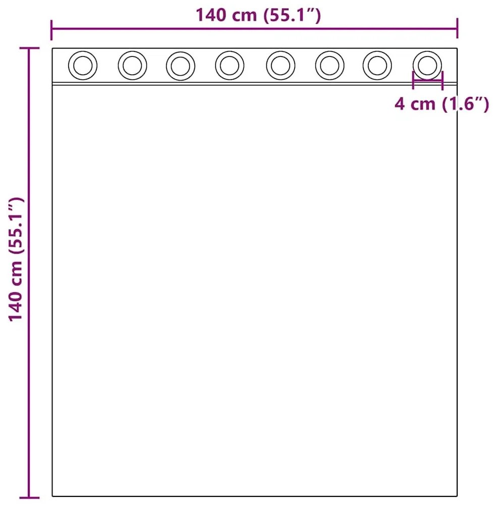 Κουρτίνες Voile με ροδέλες 2 τεμάχια Apple Green 140x140 cm - Πράσινο