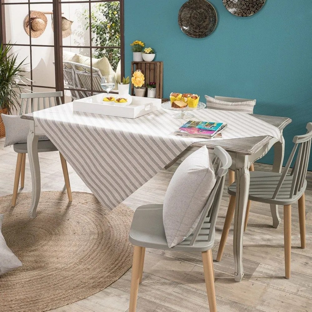 Τραπεζομάντηλο Prado 11 Grey Teoran 135X135cm Cotton-Polyester