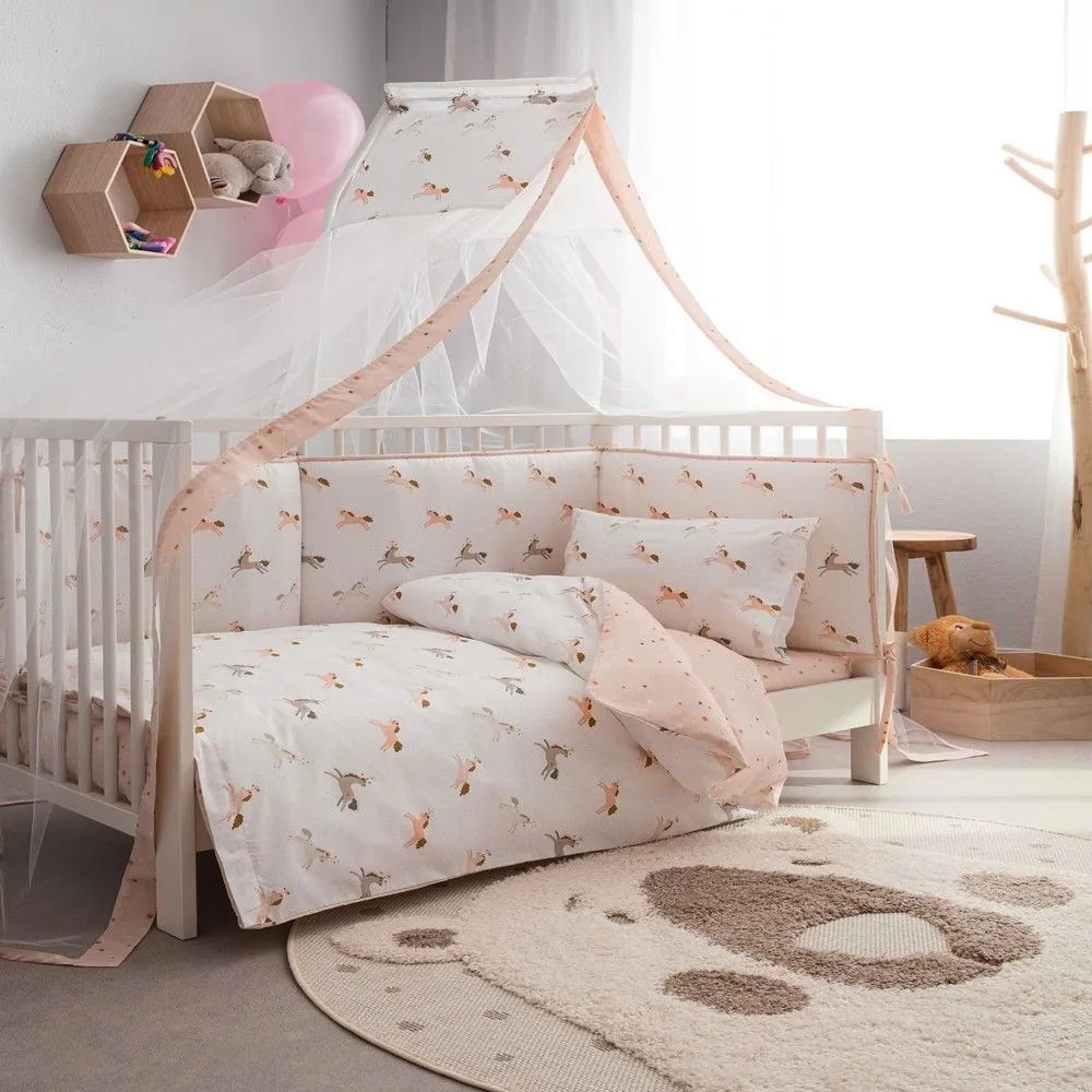 Σεντόνια Βρεφικά Magic (Σετ 3τμχ) Pink Vesta Home Κούνιας 120x165cm 100% Cotton