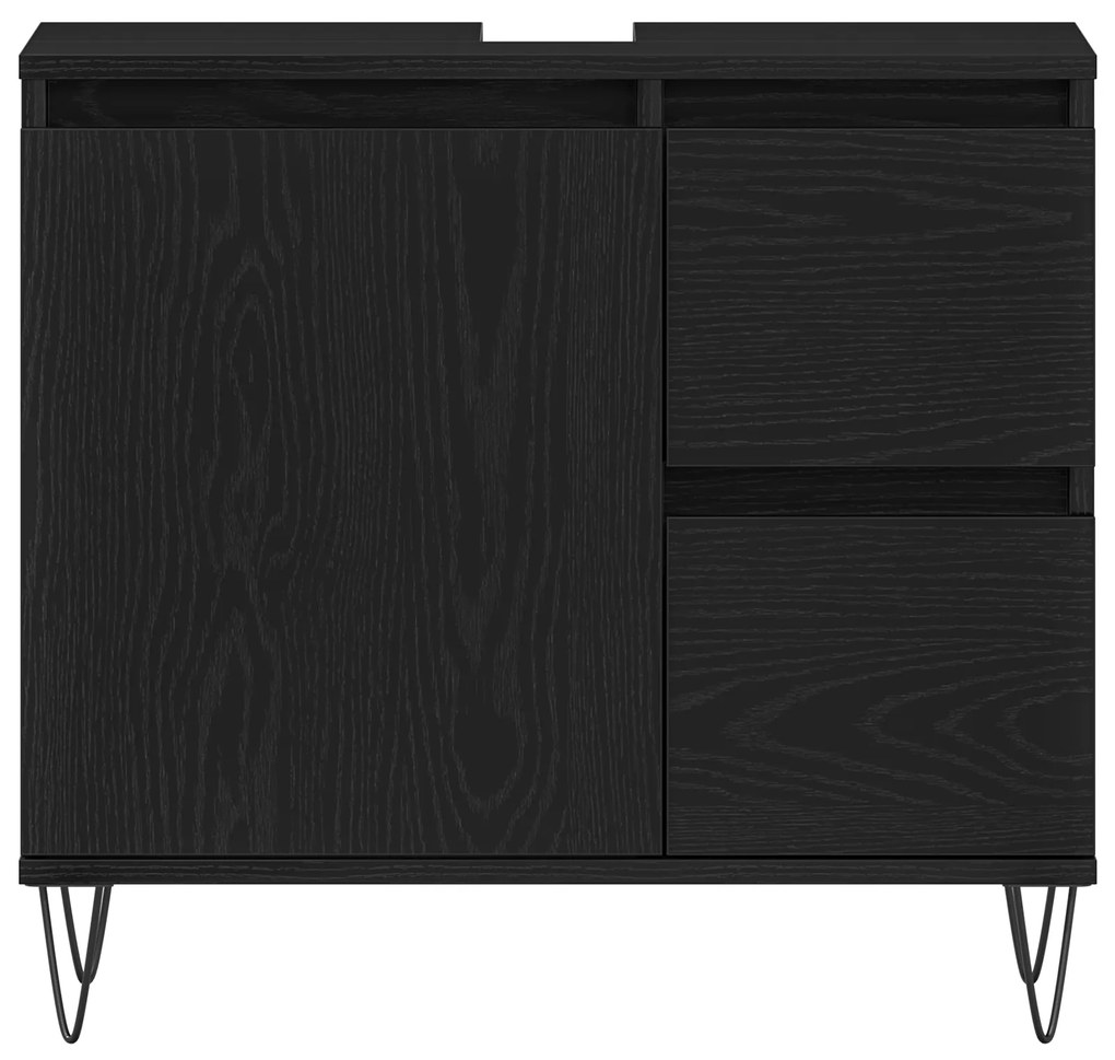vidaXL Ντουλάπι Χωρις Νιπτήρα Μαύρη Δρυς 65x33x60 εκ Επεξεργασμένο Ξύλο