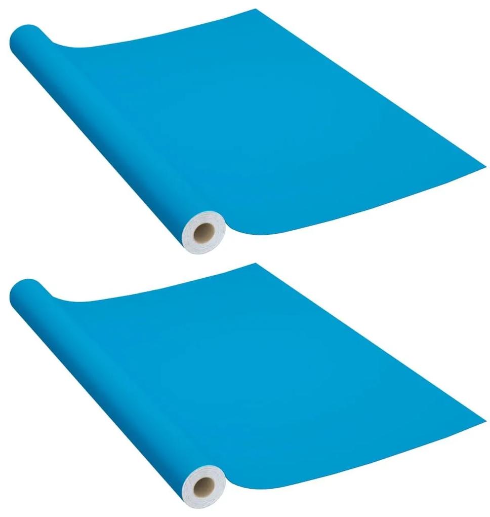 Μεμβράνες Αυτοκόλλητες για Έπιπλα 2 τεμ. Αζούρ 500x90 εκ. PVC - Μπλε