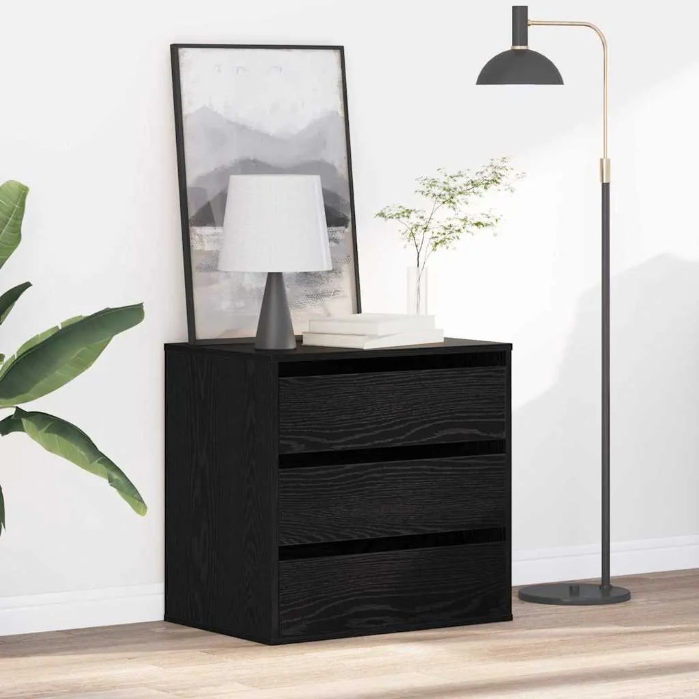 vidaXL Κουτί με Συρτάρια Μαύρη δρυς 60 x 41 x 58 cm Επεξεργασμένο ξύλο