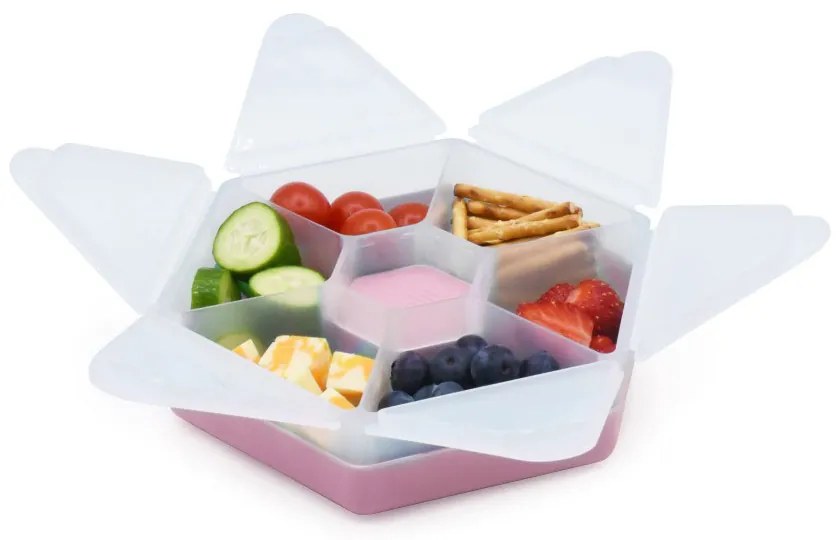 Φαγητοδοχείο Με Χωρίσματα Melii Hexagon Pink 23700