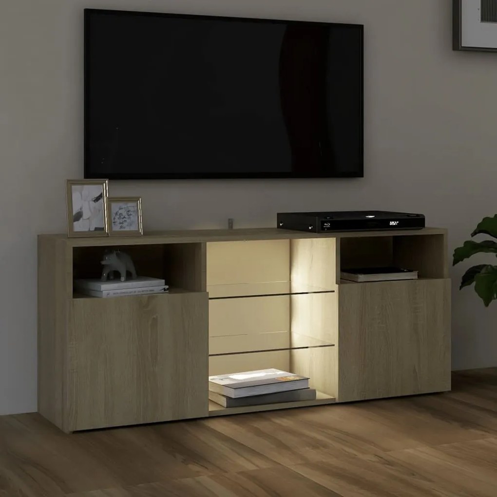 Έπιπλο Τηλεόρασης με LED Sonoma Δρυς 120x30x50 εκ. 804304