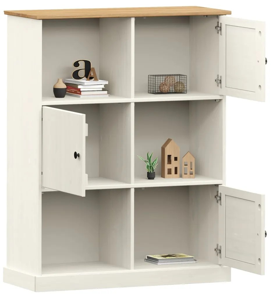 vidaXL Βιβλιοθήκη VIGO Λευκή 90 x 35 x 114,5 εκ. από Μασίφ Ξύλο Πεύκου