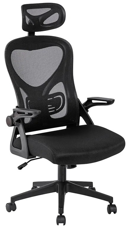 A8980 ΜΑΥΡO MESH ΠΟΛΥΘΡΟΝΑ ΓΡΑΦΕΙΟΥ 59X63X46-113/56-122εκ.