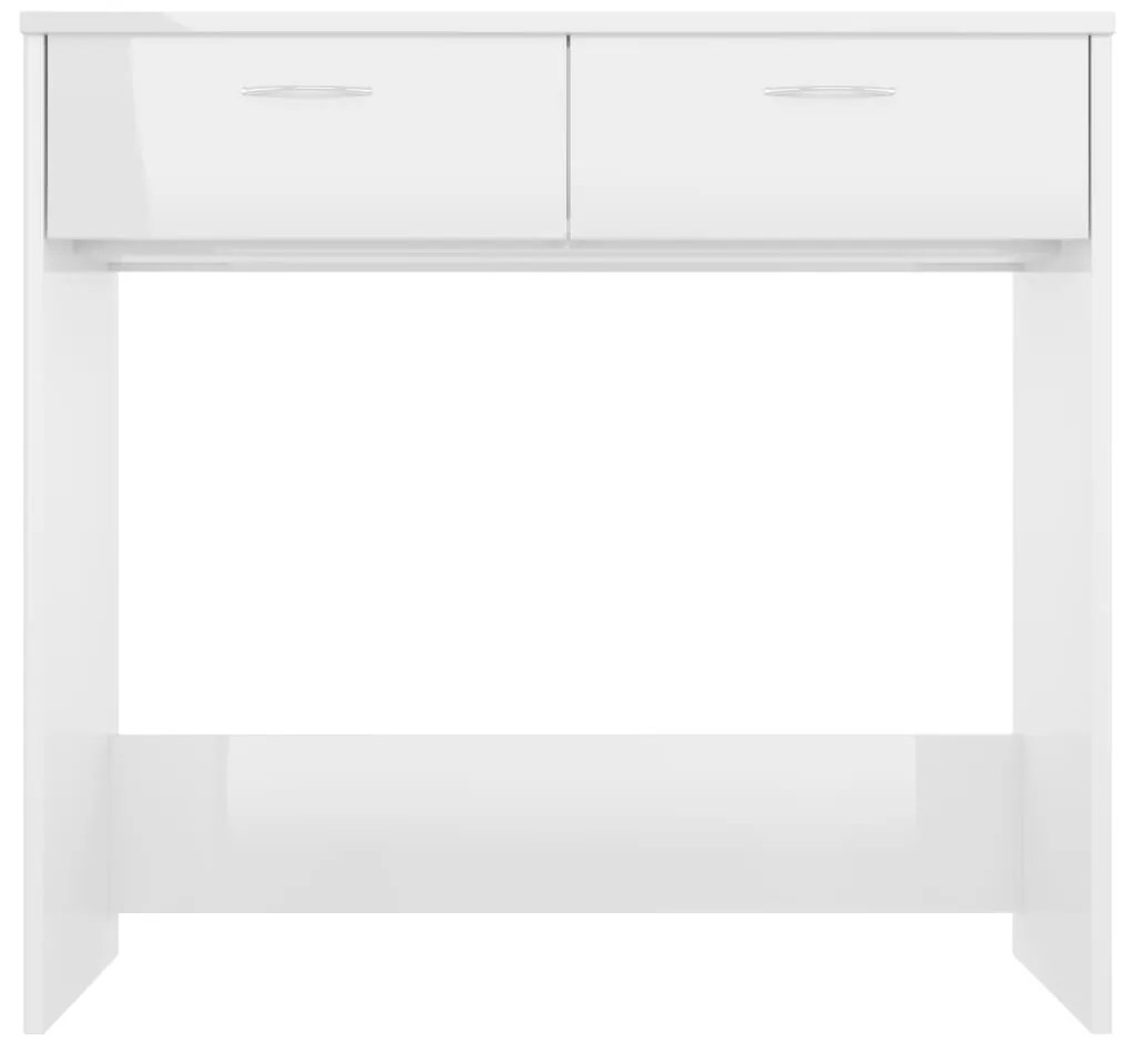 vidaXL Γραφείο Γυαλιστερό Λευκό 80 x 40 x 75 εκ. από Επεξ. Ξύλο