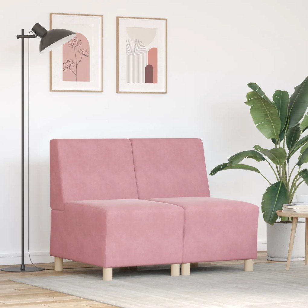 vidaXL Καναπέδες 2 pcs Ροζ 55 x 74 x 82 εκ. Βελούδο