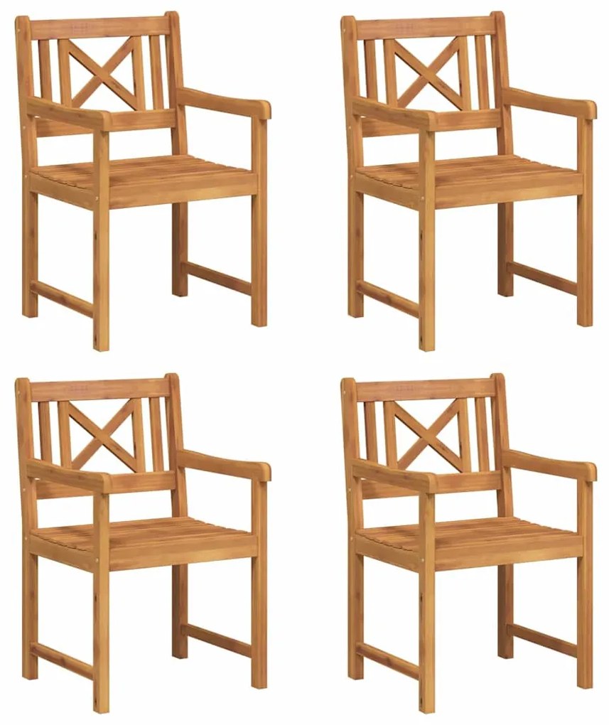 vidaXL Καθίσματα Κήπου 4 τεμ 56x55.5x90 εκ από μασίφ ξύλο ακακίας