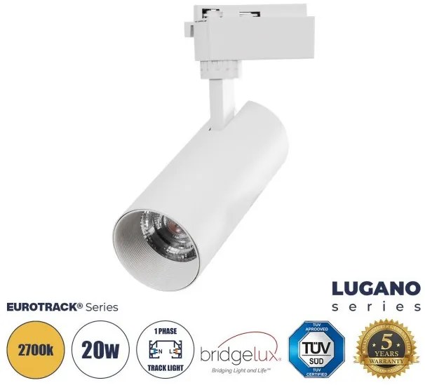 Μονοφασικό Φωτιστικό Σποτ Ράγας 60808 GloboStar-60808-Λευκό 60808