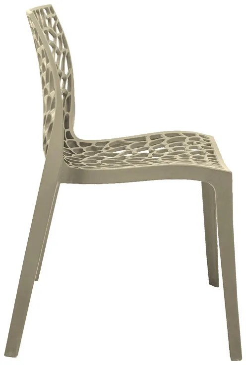 Καρέκλα στοιβαζόμενη Hush pakoworld pp σε cappuccino απόχρωση 50x57x81εκ (1 τεμάχια)