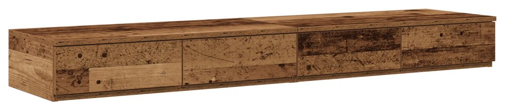 vidaXL Συρτάρια Κρεβατιού Γκρι Σονομά 140x36,5x16,5 εκ. Από ξύλο